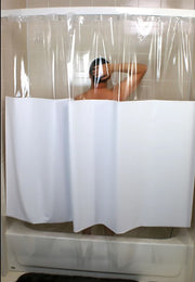 Breakaway Shower Curtains with See-Thru Modesty Top and Bottom